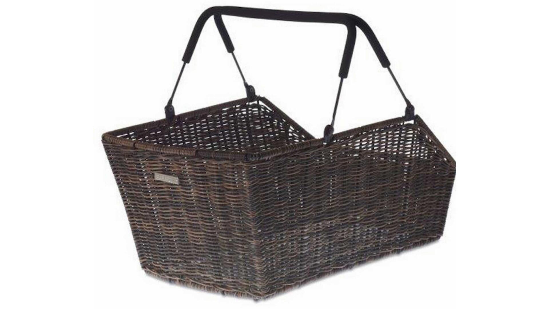Basil Cento Cestino Posteriore Per Bici Con Effetto Rattan – 22 Litri – Sistema MIK Bloccabile – Resistente Alle Intemperie
