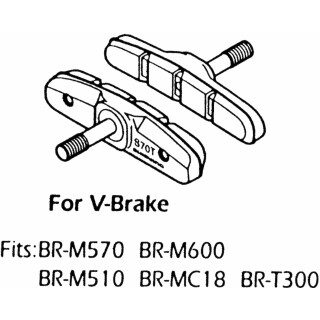 Shimano Bremsschuh Standard für V-Brakes S70T Y8GV9801A SB-Verpackung S70T,Y8GV9801A,SB-Verpackung