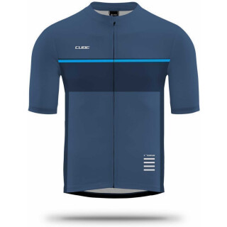 CUBE ATX Trikot Full Zip kurzarm XS blue